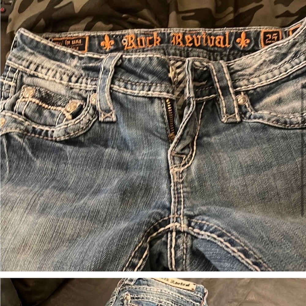 Rock Revival Faded Blue Jeans